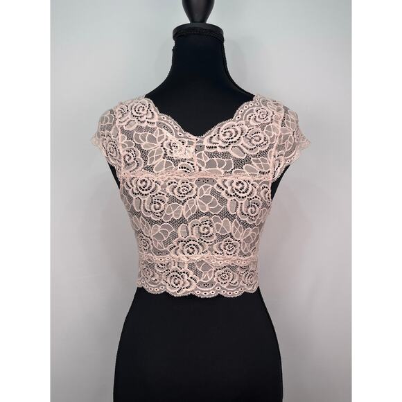 Free People Intimately Lace Bralette Top Medium Pink Nude - Picture 3 of 8